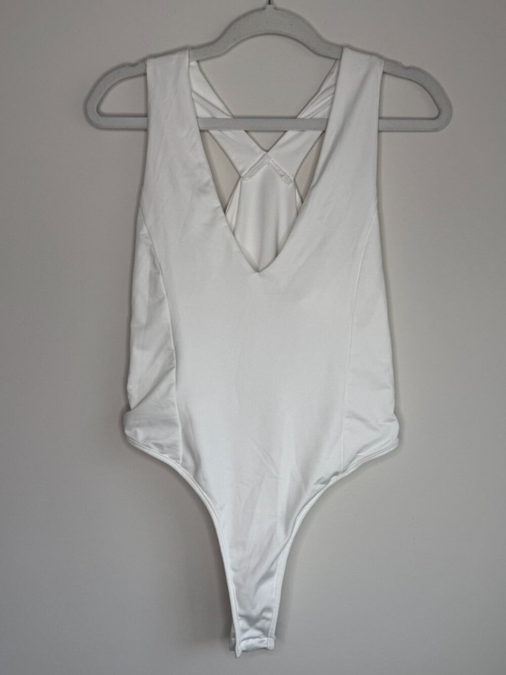 White V Neck Bodysuit